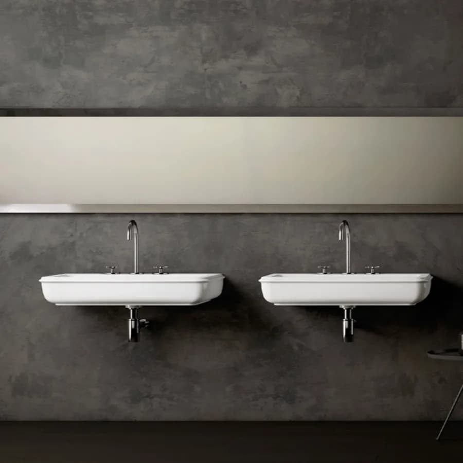 Lavabo monoforo da appoggio o sospeso Charme di Azzurra 68 cm in ceramica