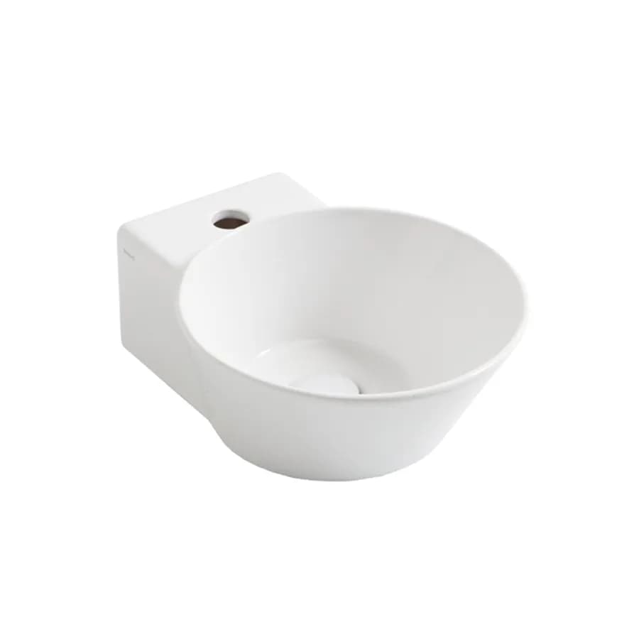 Lavabo tondo da appoggio o sospeso 33 cm ceramica bianco lucidot - Wave di Simas
