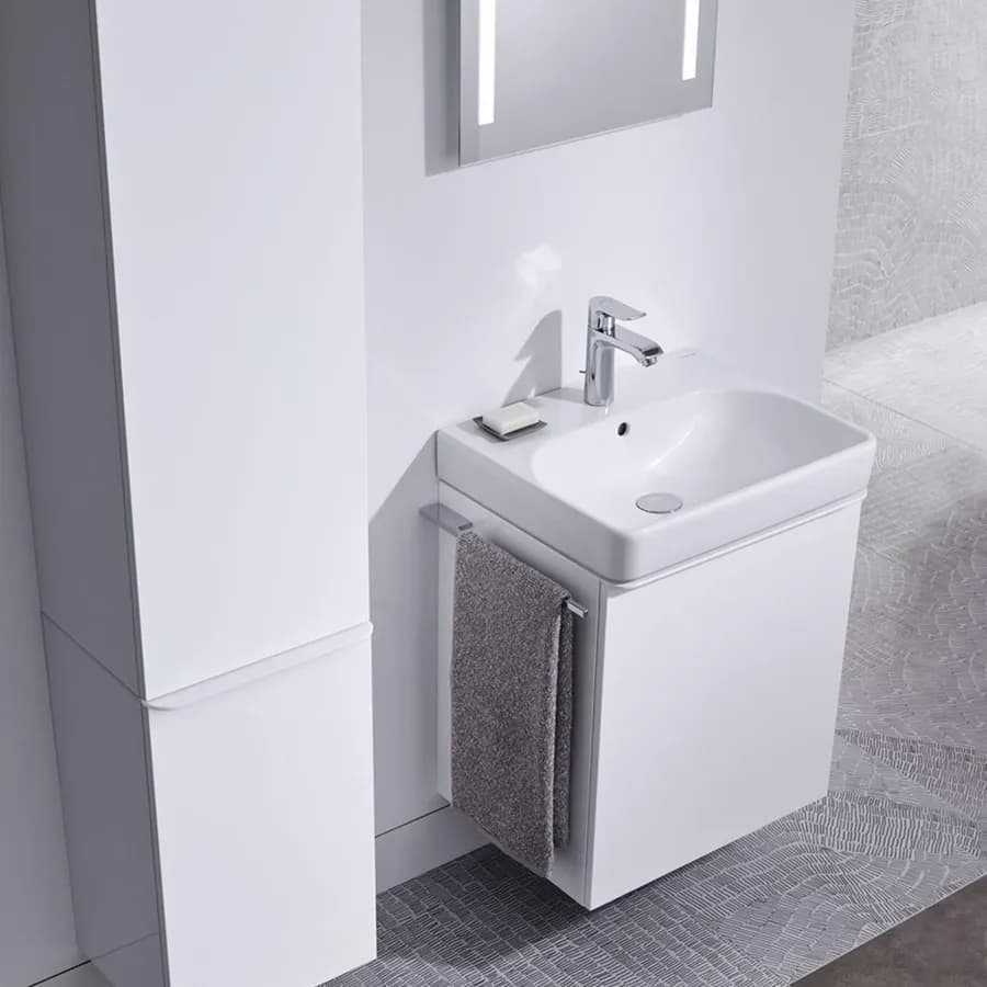 Lavamani sospeso o da appoggio 50 cm ceramica Serie Smyle Square - Geberit