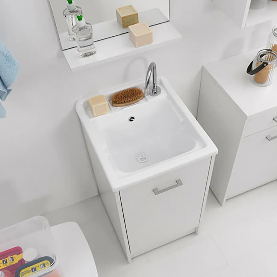 Lavapanni Domestica Colavene 45X50X86h cm con vasca e vano contenitore
