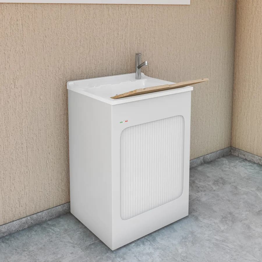 Lavatoio contenitore Lavacril di Colavene 60x50x87h cm con serranda laterale a scomparsa