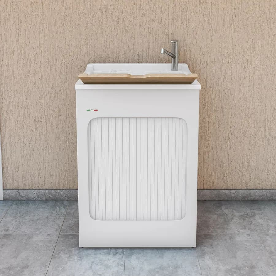 Lavatoio contenitore Lavacril di Colavene 60x50x87h cm con serranda laterale a scomparsa