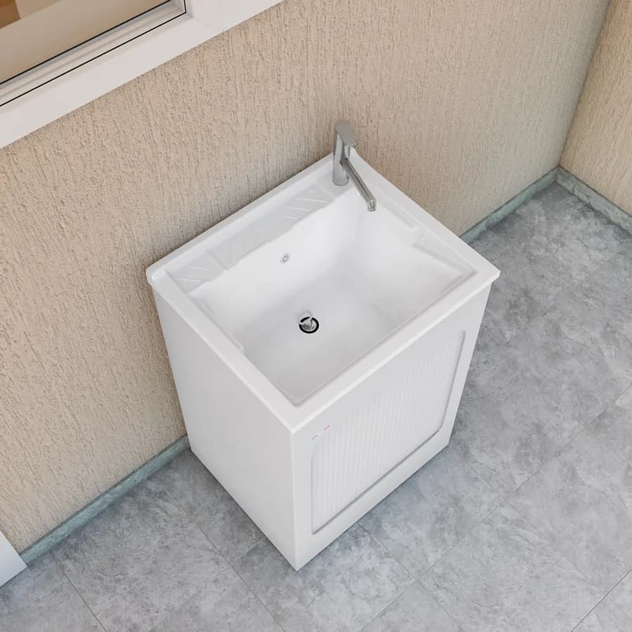 Lavatoio contenitore Lavacril di Colavene 60x50x87h cm con serranda laterale a scomparsa