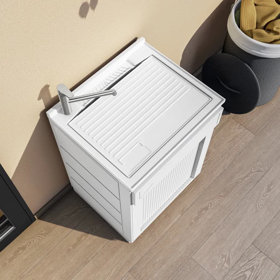 Lavatoio da esterno 60x50x87h cm con serranda vasca e asse lavapanni