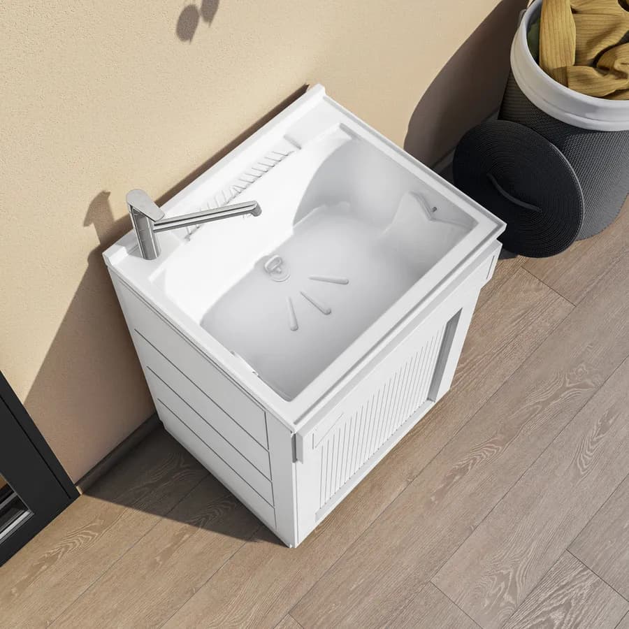Lavatoio da esterno 60x50x87h cm con serranda vasca e asse lavapanni