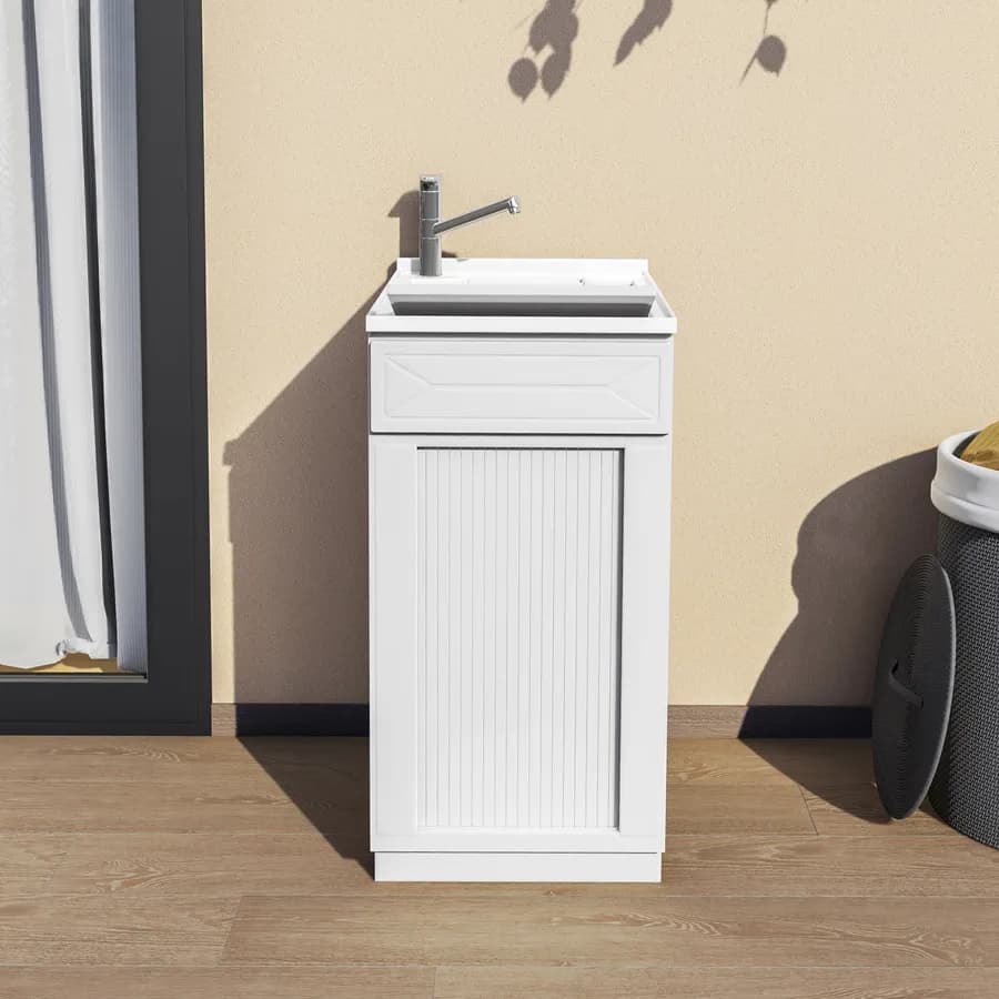 Mobile lavatoio per interno o esterno 45x60 serrandina + vasca e asse lavapanni