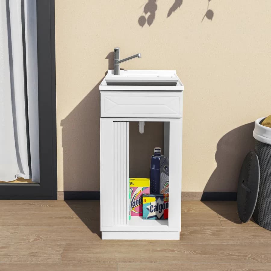 Mobile lavatoio per interno o esterno 45x60 serrandina + vasca e asse lavapanni