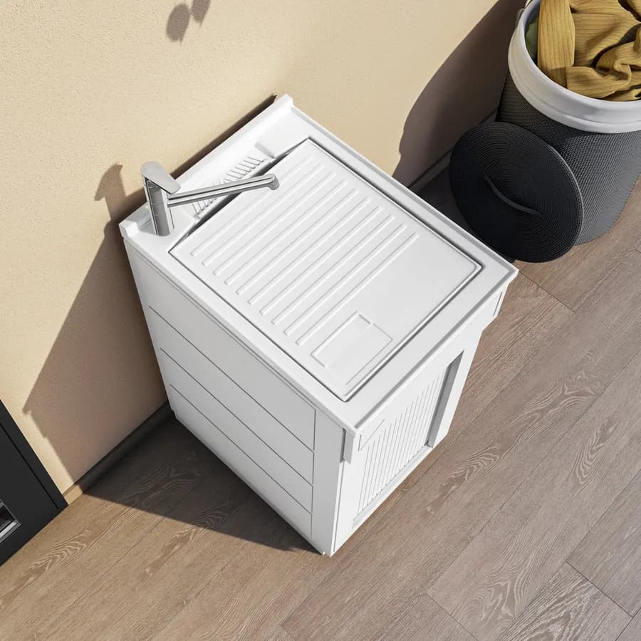 Mobile lavatoio per interno o esterno 45x60 serrandina + vasca e asse lavapanni
