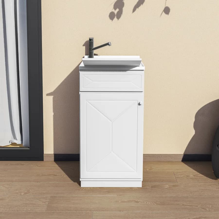 Lavatoio interno o esterno 45x50 cm con 1 anta vasca e asse lavapanni