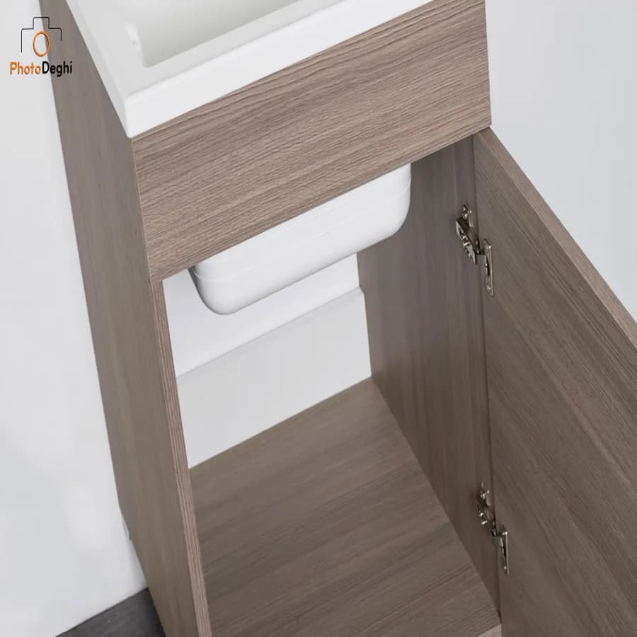 Lavatoio per interno 45x50 finitura rovere tabacco con asse lavapanni