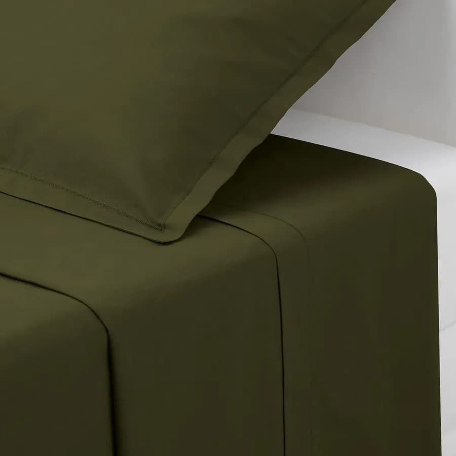 Lenzuolo 240x290 cm in cotone verde scuro - Bellini