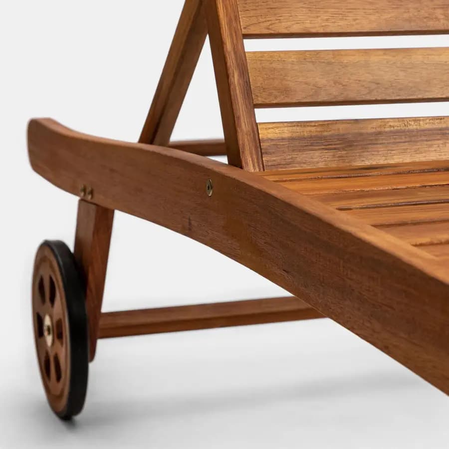 Lettino prendisole con schienale regolabile in legno di acacia - Paja
