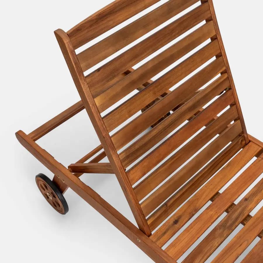 Lettino prendisole con schienale regolabile in legno di acacia - Paja