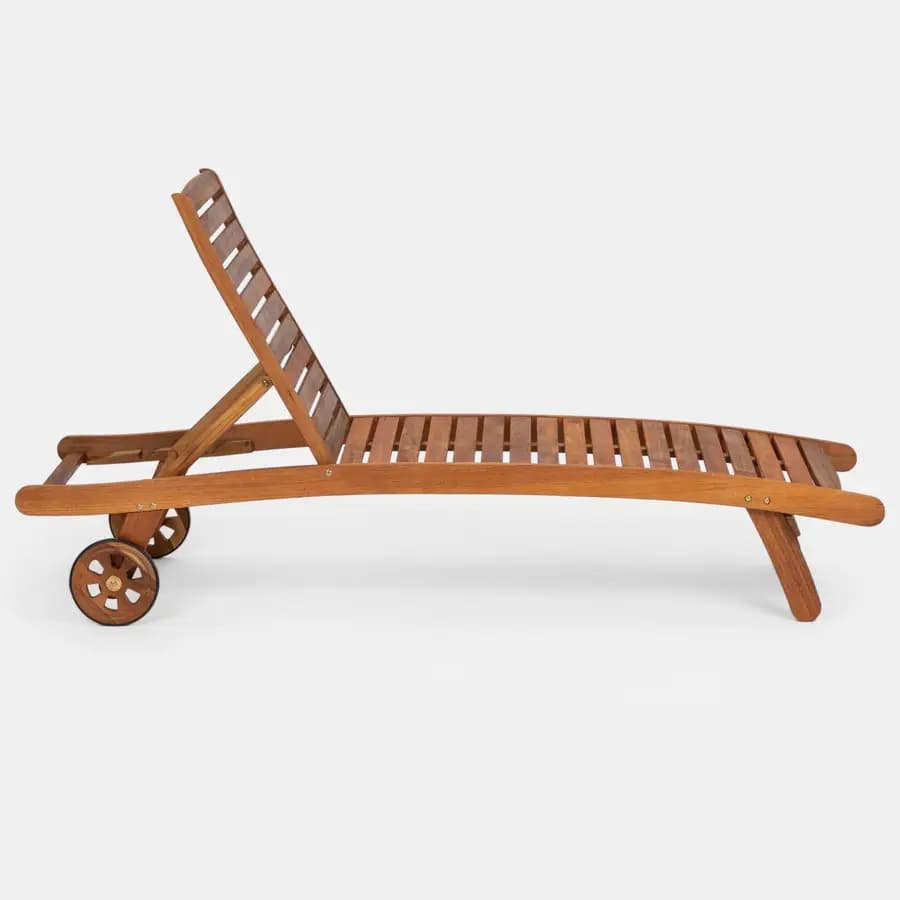 Lettino prendisole con schienale regolabile in legno di acacia - Paja