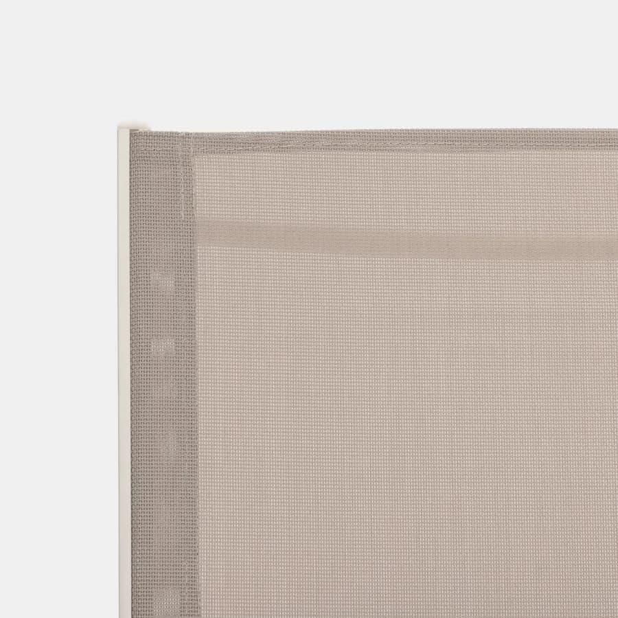 Lettino prendisole con schienale reclinabile in alluminio bianco e cuscino grigio chiaro - Elitian