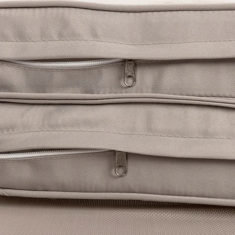 Lettino prendisole con schienale reclinabile in alluminio bianco e cuscino grigio chiaro - Elitian