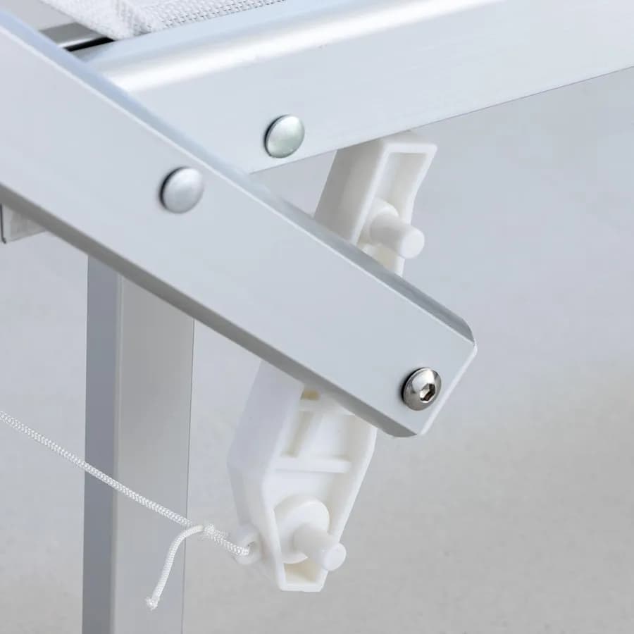 Lettino prendisole reclinabile in alluminio bianco con tettuccio - Aloha