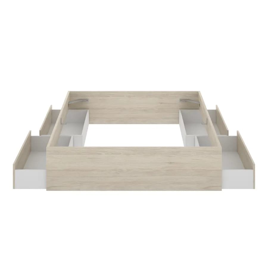 Letto matrimoniale 160x200 cm effetto rovere naturale con 4 cassetti - Novak