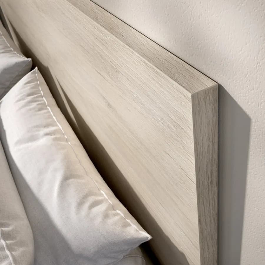 Letto matrimoniale 160x200 cm effetto rovere naturale con testata - Novak