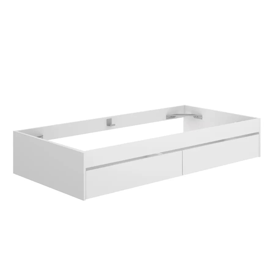 Letto singolo 90x190 cm bianco con 2 cassetti - Novak
