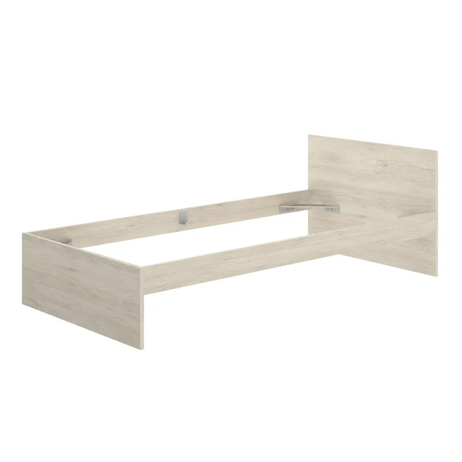 Letto singolo 90x190 cm effetto rovere naturale con testata - Thera