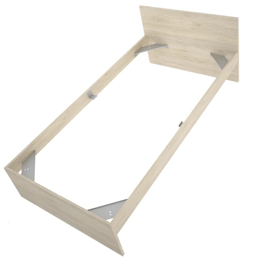 Letto singolo 90x190 cm effetto rovere naturale con testata - Thera
