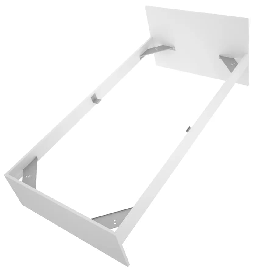 Letto singolo 90x190 cm in legno bianco con testata - Thera