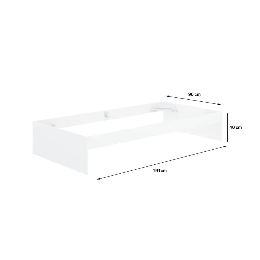 Letto singolo sommier 90x190 cm bianco in legno - Novak