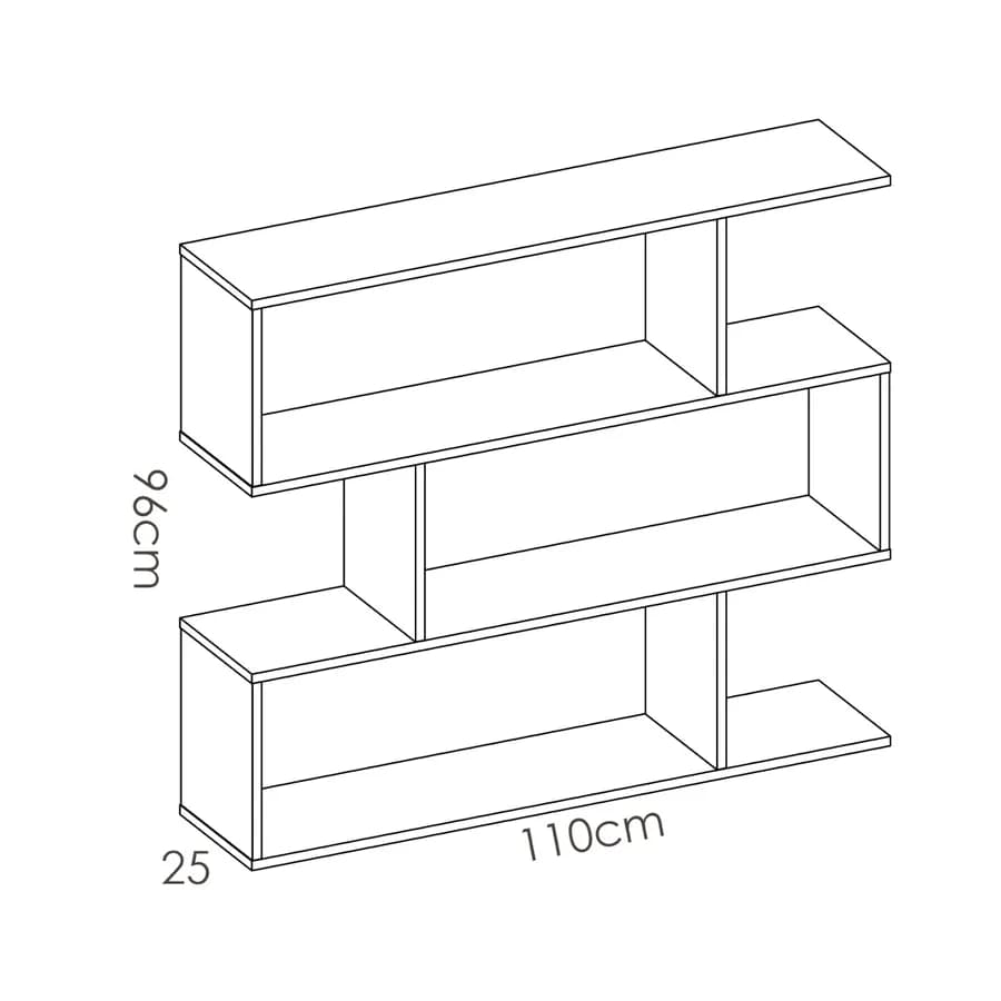 Libreria 110x96h cm in legno bianco - Leslie