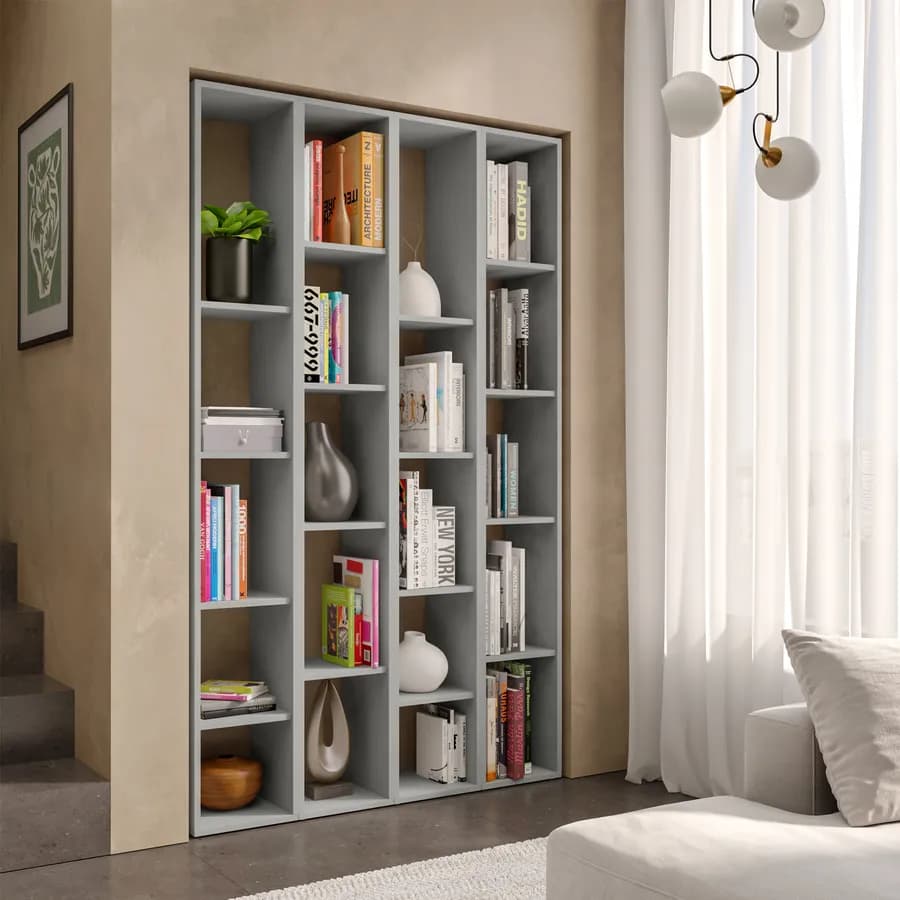 Libreria 111x185h cm 4 elementi ardesia - Clary