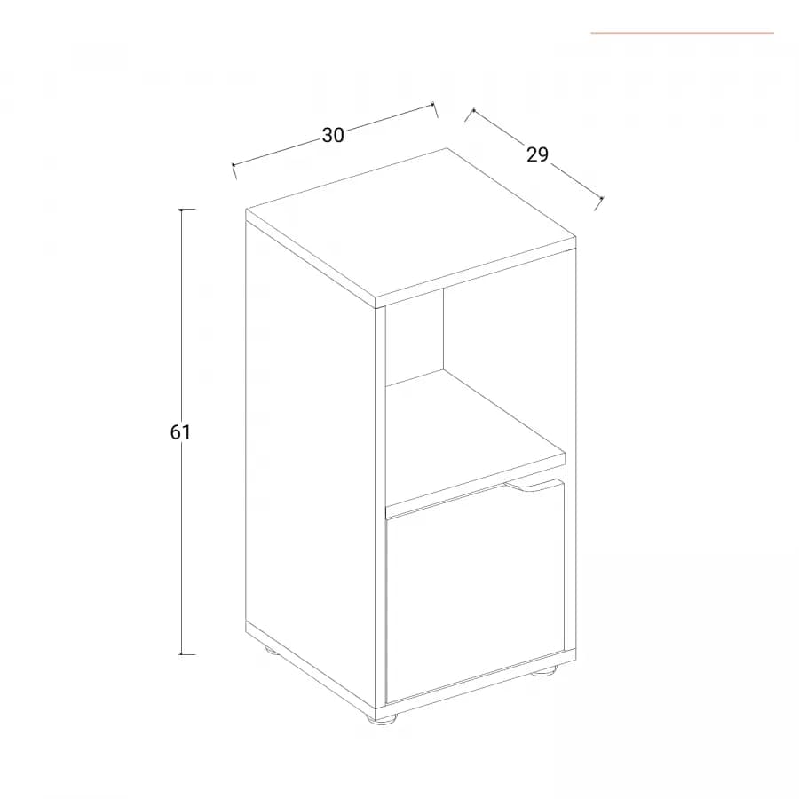Libreria 30x61h cm in legno rovere - Artik