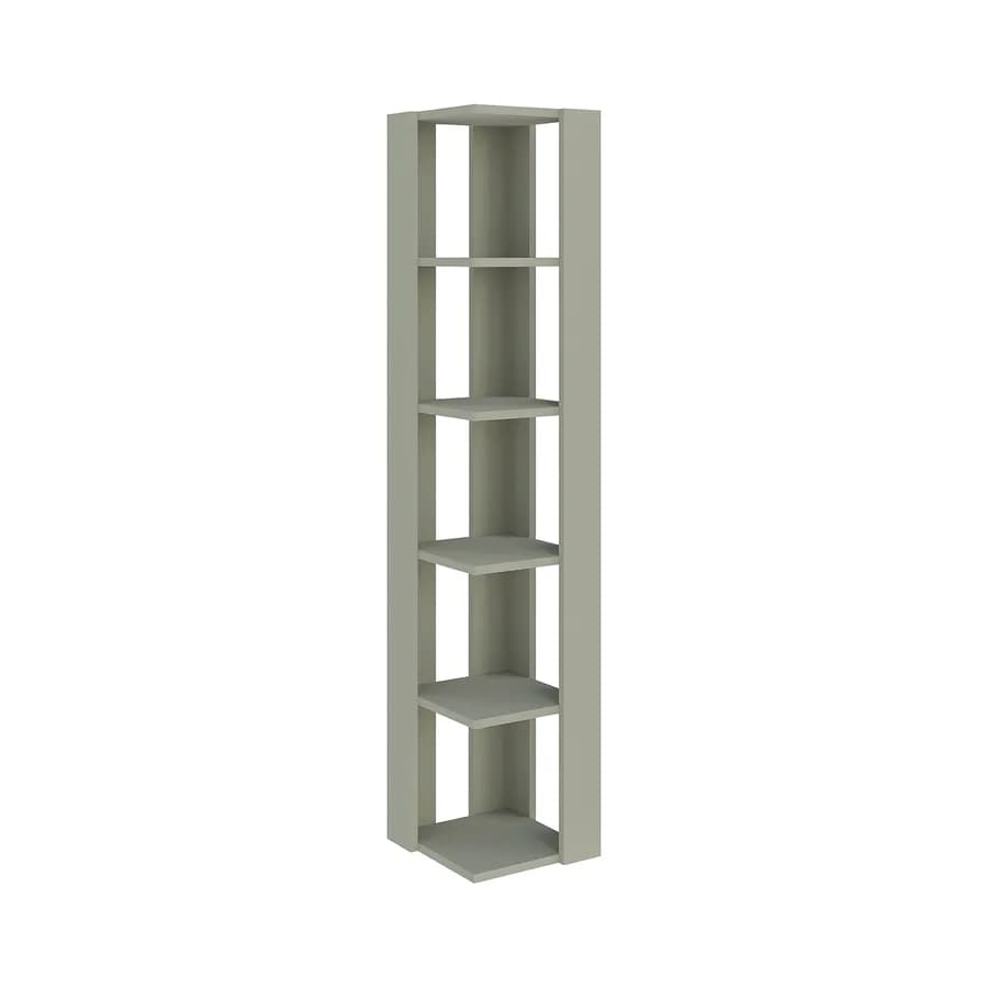 Libreria 34x161h cm in legno verde salvia con 5 ripiani - Kantiko