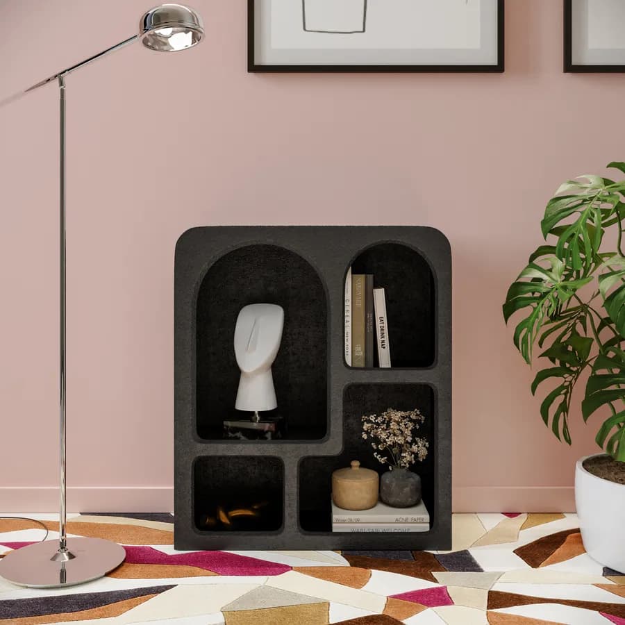 Libreria 60x80h cm in legno nero effetto pietra - Hermosa