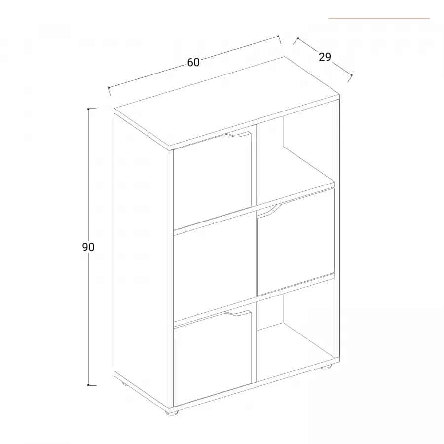 Libreria 60x90h cm legno rovere - Artik