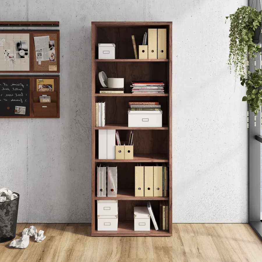 Libreria 82x217h cm noce brera con ripiani regolabili - Historic brown