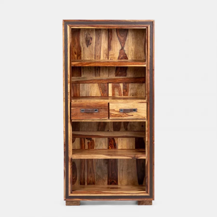Libreria 88x38 cm in legno con 2 cassetti - Freia Sheesham