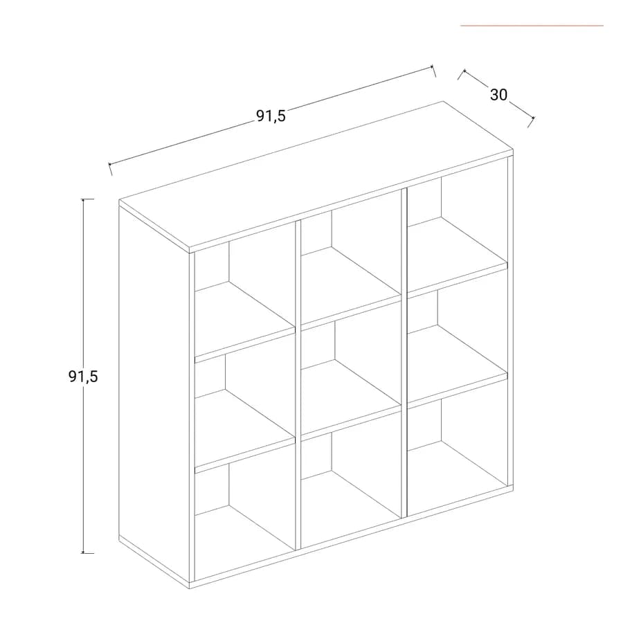 Libreria 92x92h cm in legno rovere - Artik