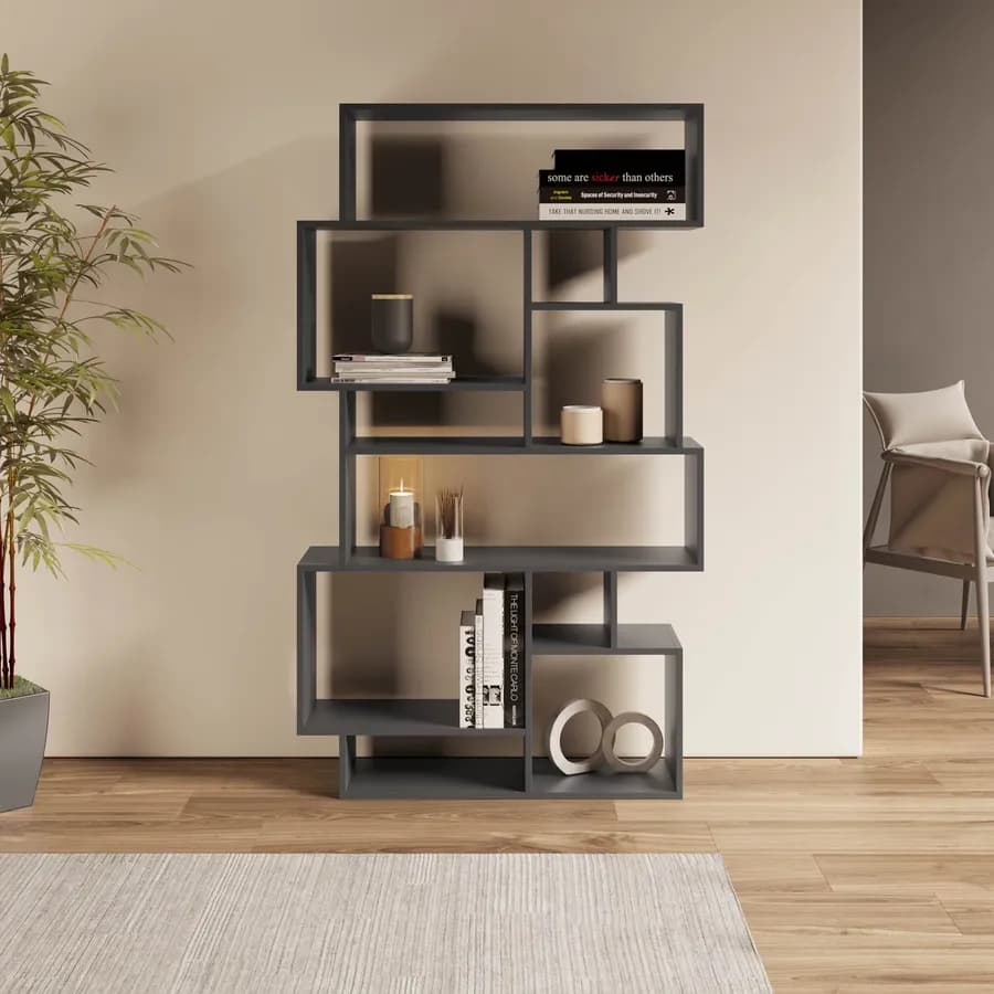 Libreria 96x169h cm in legno antracite - Kantiko