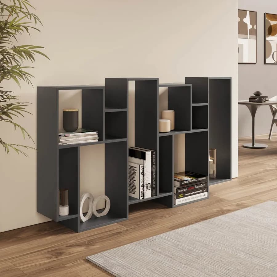 Libreria 96x169h cm in legno antracite - Kantiko