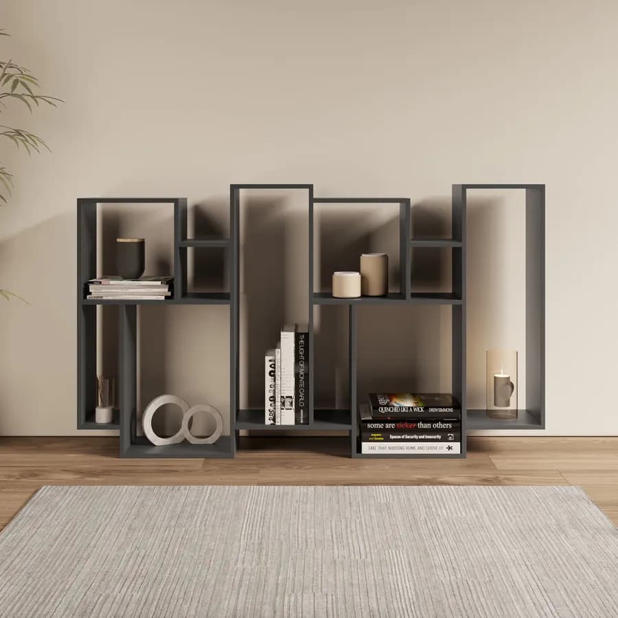 Libreria 96x169h cm in legno antracite - Kantiko