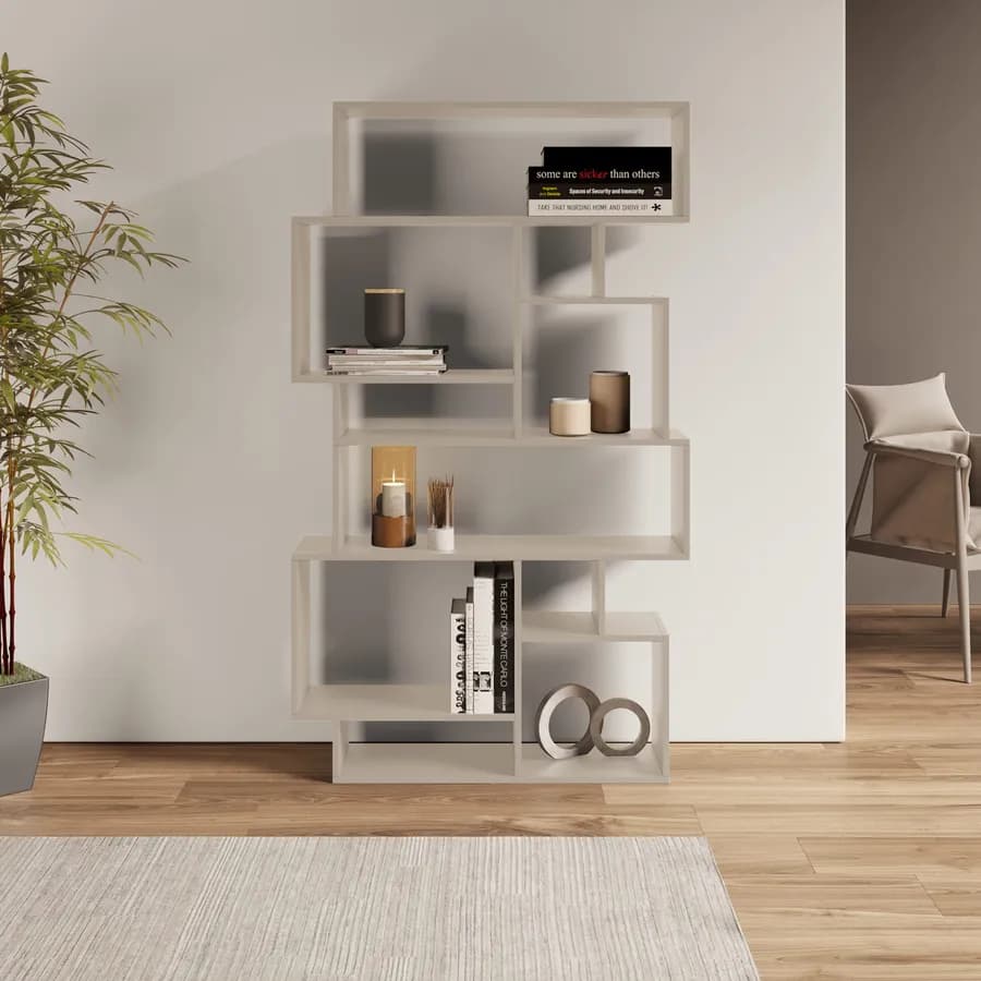 Libreria 96x169h cm in legno cashmere opaco - Kantiko