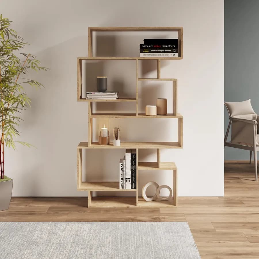 Libreria 96x169h cm in legno rovere - Kantiko