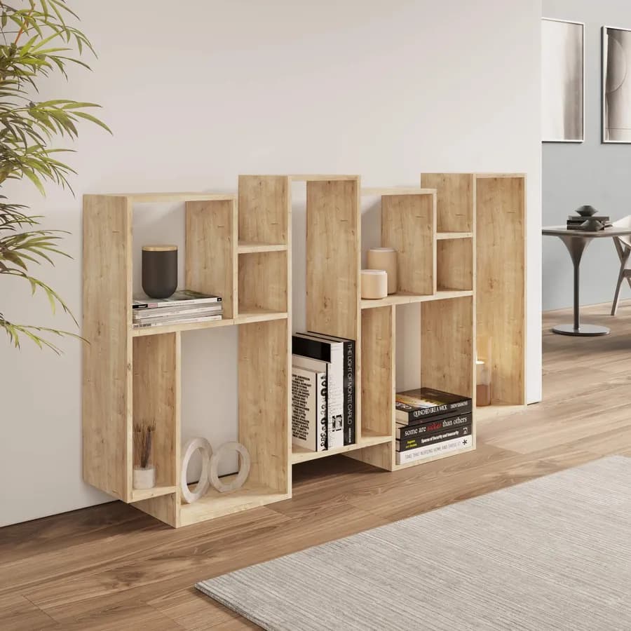 Libreria 96x169h cm in legno rovere - Kantiko