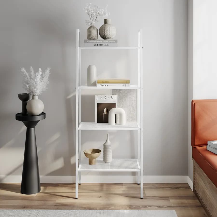 Libreria a scala 151h cm in metallo bianco - Narlin
