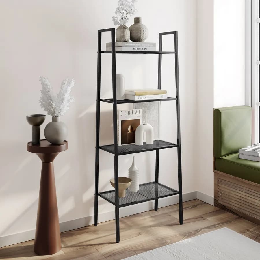 Libreria a scala 151h cm in metallo nera - Narlin