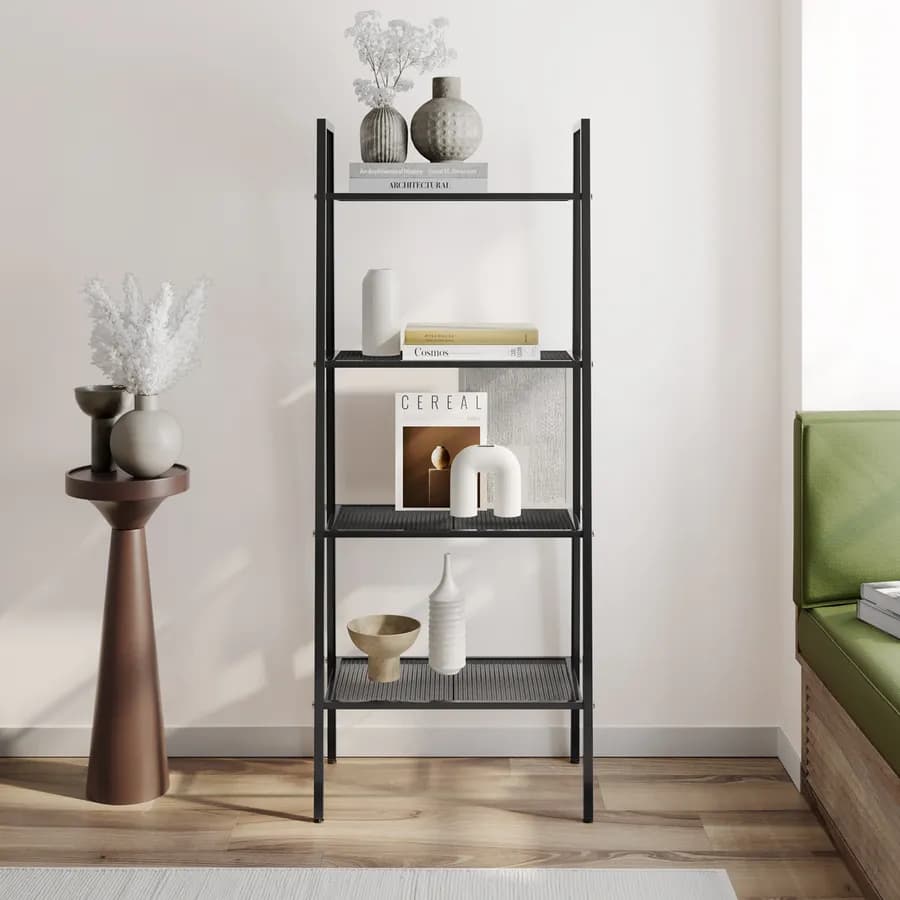 Libreria a scala 151h cm in metallo nera - Narlin
