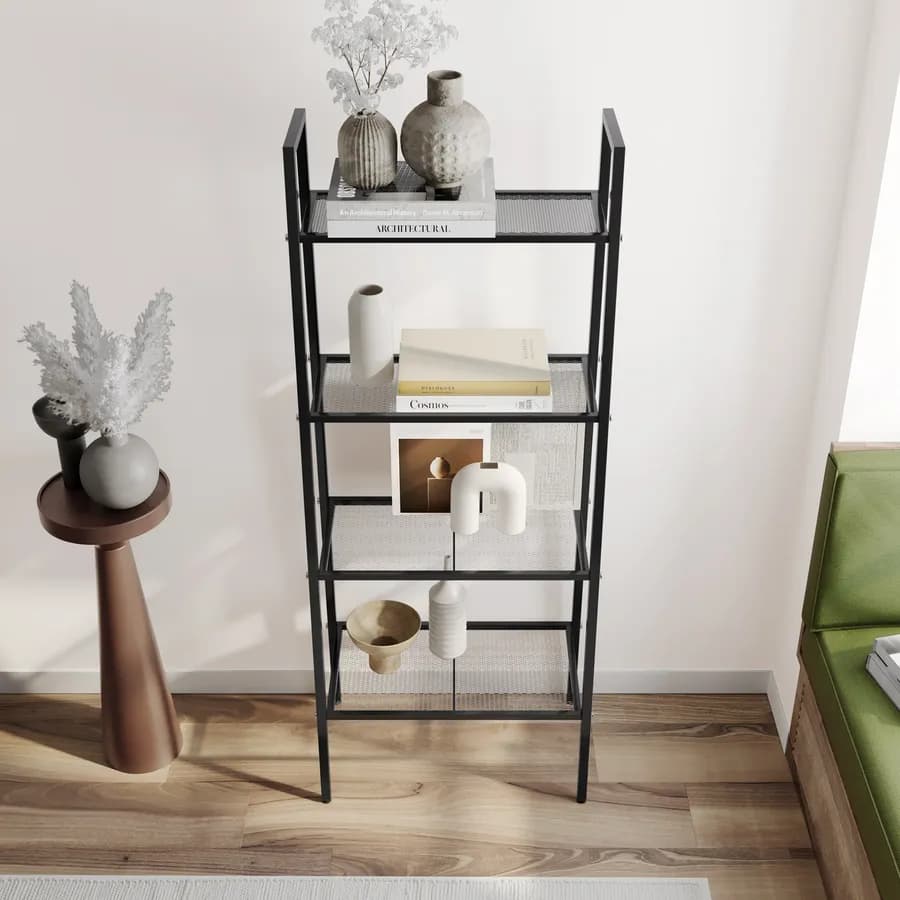 Libreria a scala 151h cm in metallo nera - Narlin