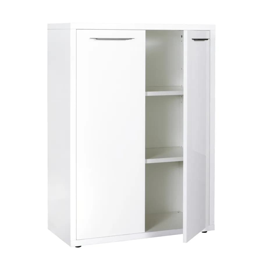 Mobile multiuso 80x112h cm bianco lucido con 2 ante - Homely office