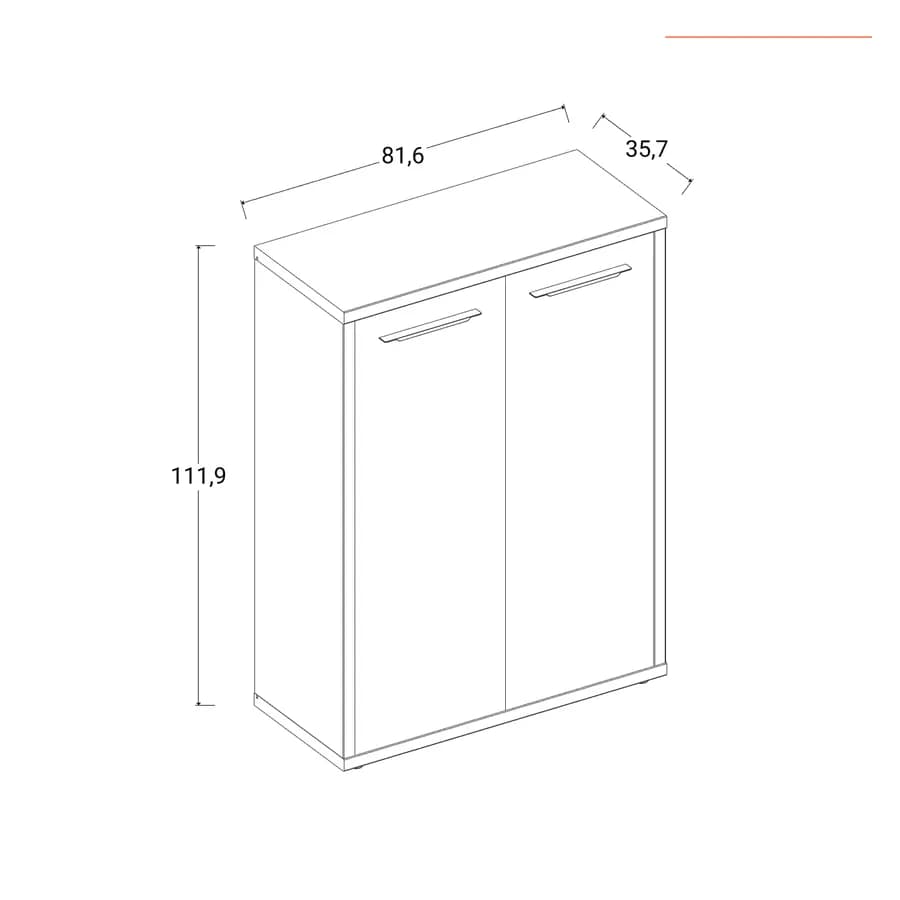 Mobile multiuso 80x112h cm bianco lucido con 2 ante - Homely office