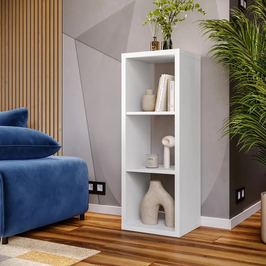 Libreria modulare 38x108h cm con 3 vani bianco - Tactik